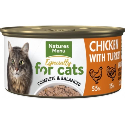 Natures Menu Chicken & Turkey Cat can 85g x 18