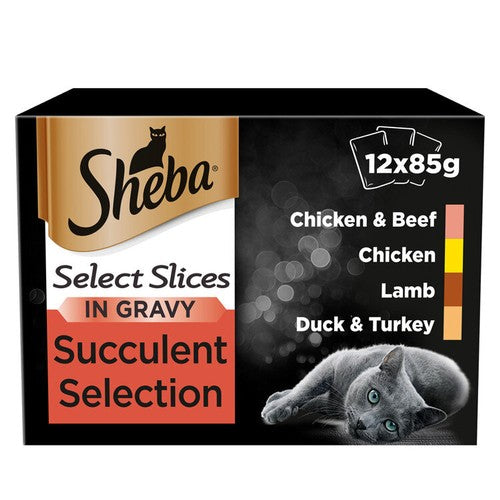 Sheba Succulent Collection Favourites Select Slices in Gravy Cat Food Pouches 12 x 85g
