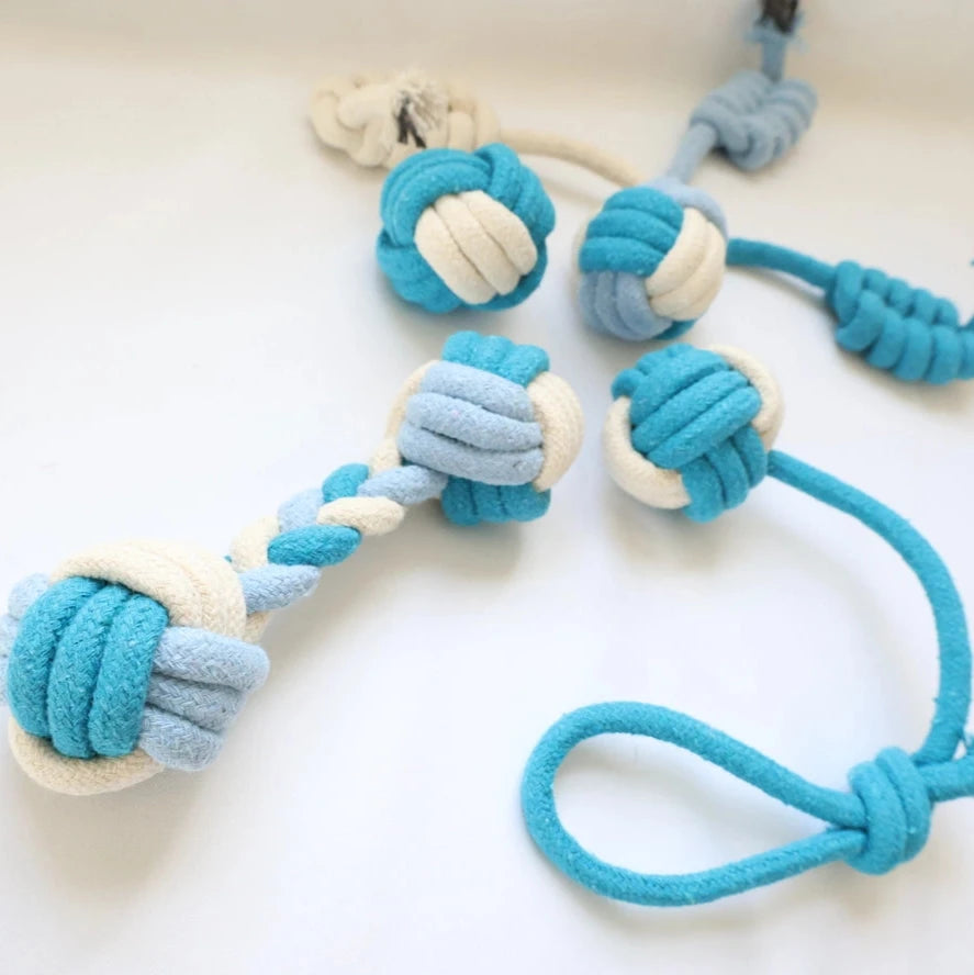 Eco-Friendly Rope Chew and Tug Toys 4 Pc For Small Dogs