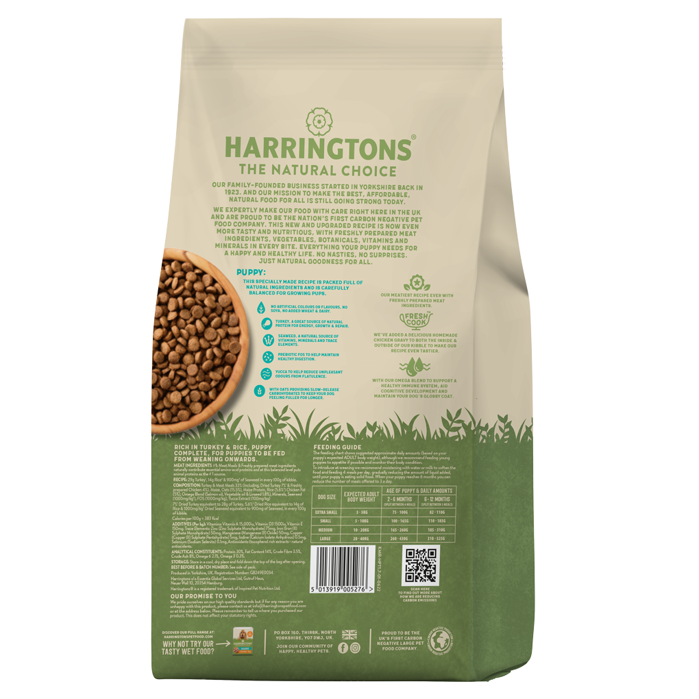 Dry Puppy Food Rich in Turkey & Rice 1.7kg