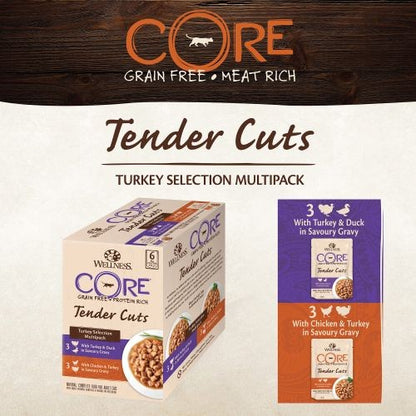 Wellness CORE Tender Cuts Turkey Selection Multipack Wet Adult Cat Food 6 x 85g