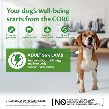 Wellness Core 95% Lamb with Pumpkin Wet Adult Grain Free Dog Food 6 x 400g