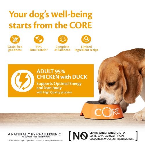 Wellness Core Wet Dog Food Can 95% Chicken and Duck with Carrots 6 x 400g