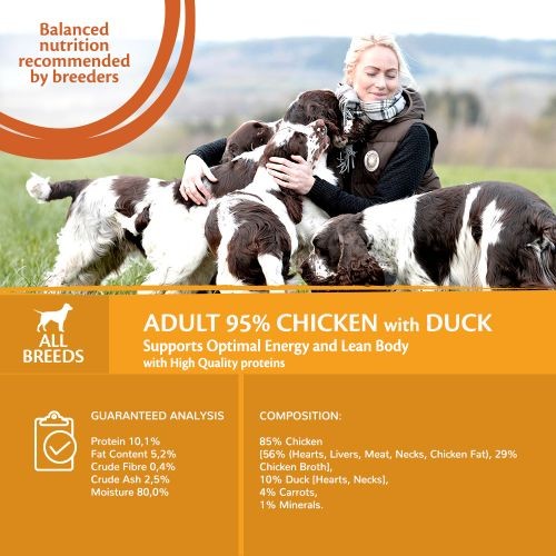 Wellness Core Wet Dog Food Can 95% Chicken and Duck with Carrots 6 x 400g