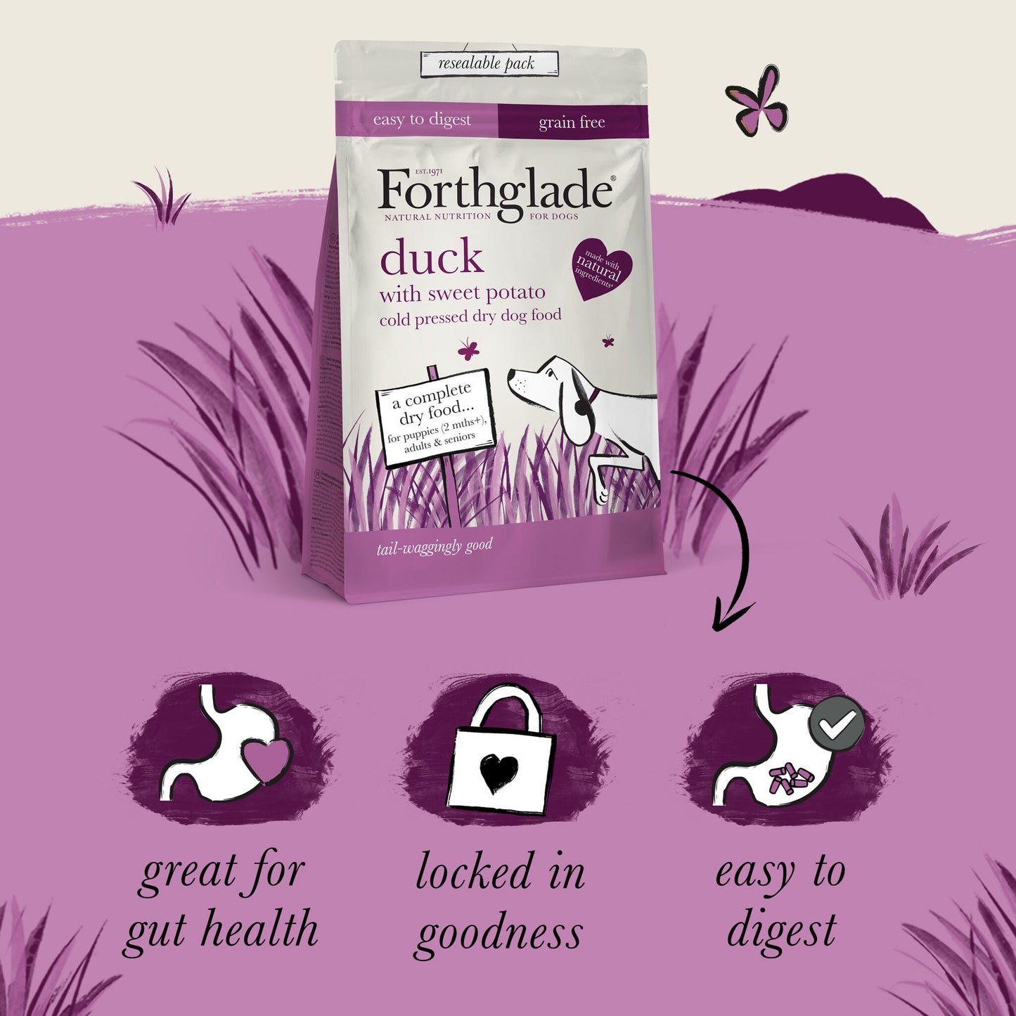 Duck Grain Free Cold Pressed Natural Dry Dog Food