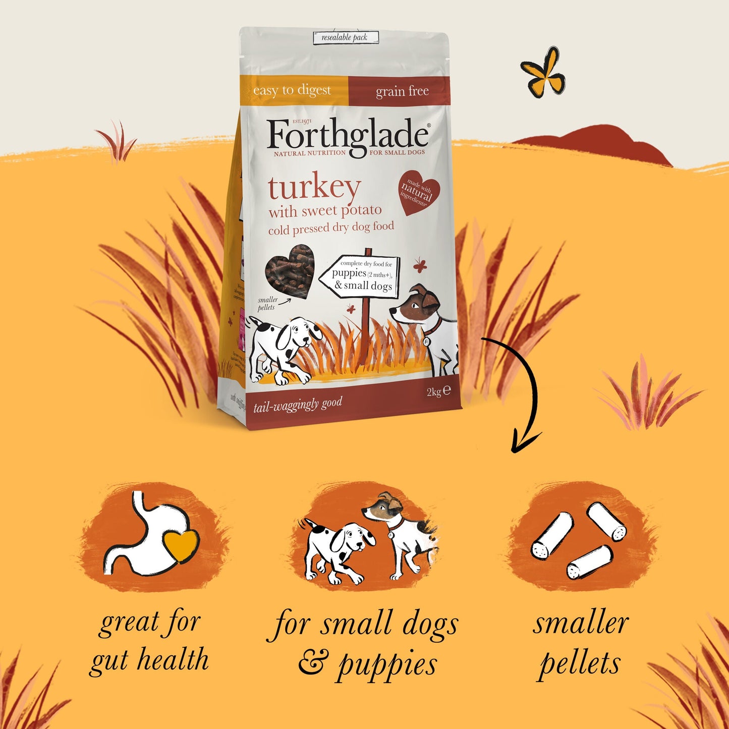 Turkey Grain Free Cold Pressed Natural Dry Dog Food - For Small Dogs