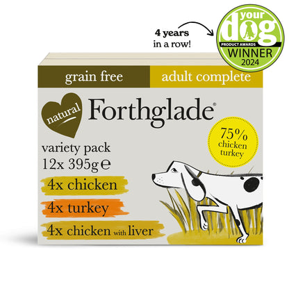 Turkey, Chicken & Chicken with Liver Wet Dog Food - Variety Pack