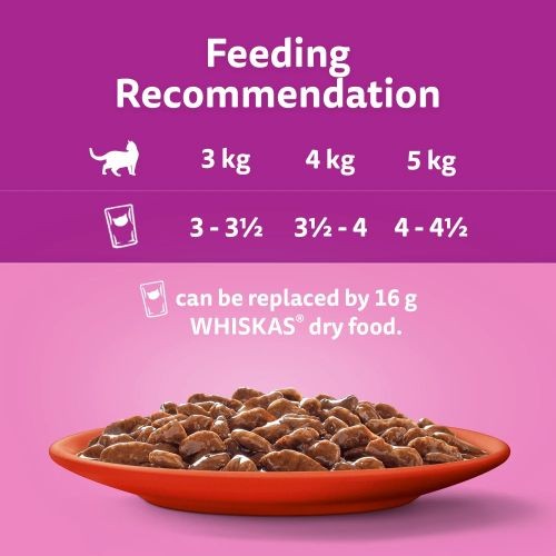 Whiskas Adult 1+ Cat Food Pouches Meat Selection in Gravy 12 x 100g