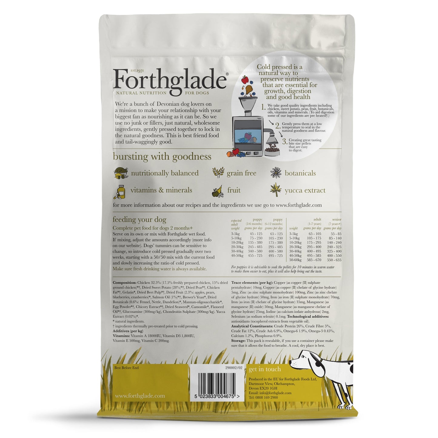 Chicken Cold Pressed Natural Grain Free Dry Dog Food