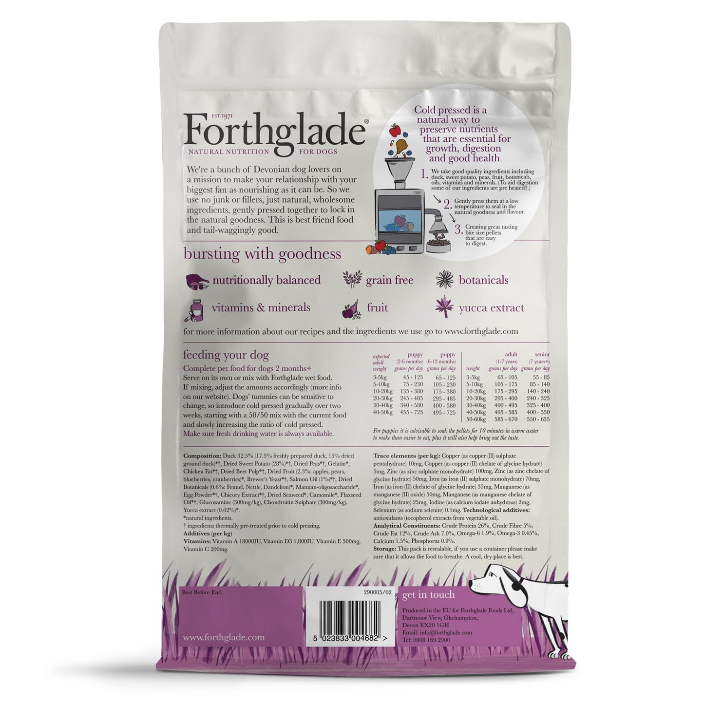 Duck Grain Free Cold Pressed Natural Dry Dog Food