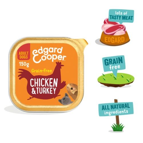 Edgard & Cooper Adult Grain Free Chicken & Turkey Wet Dog Food - 11 x 150g
