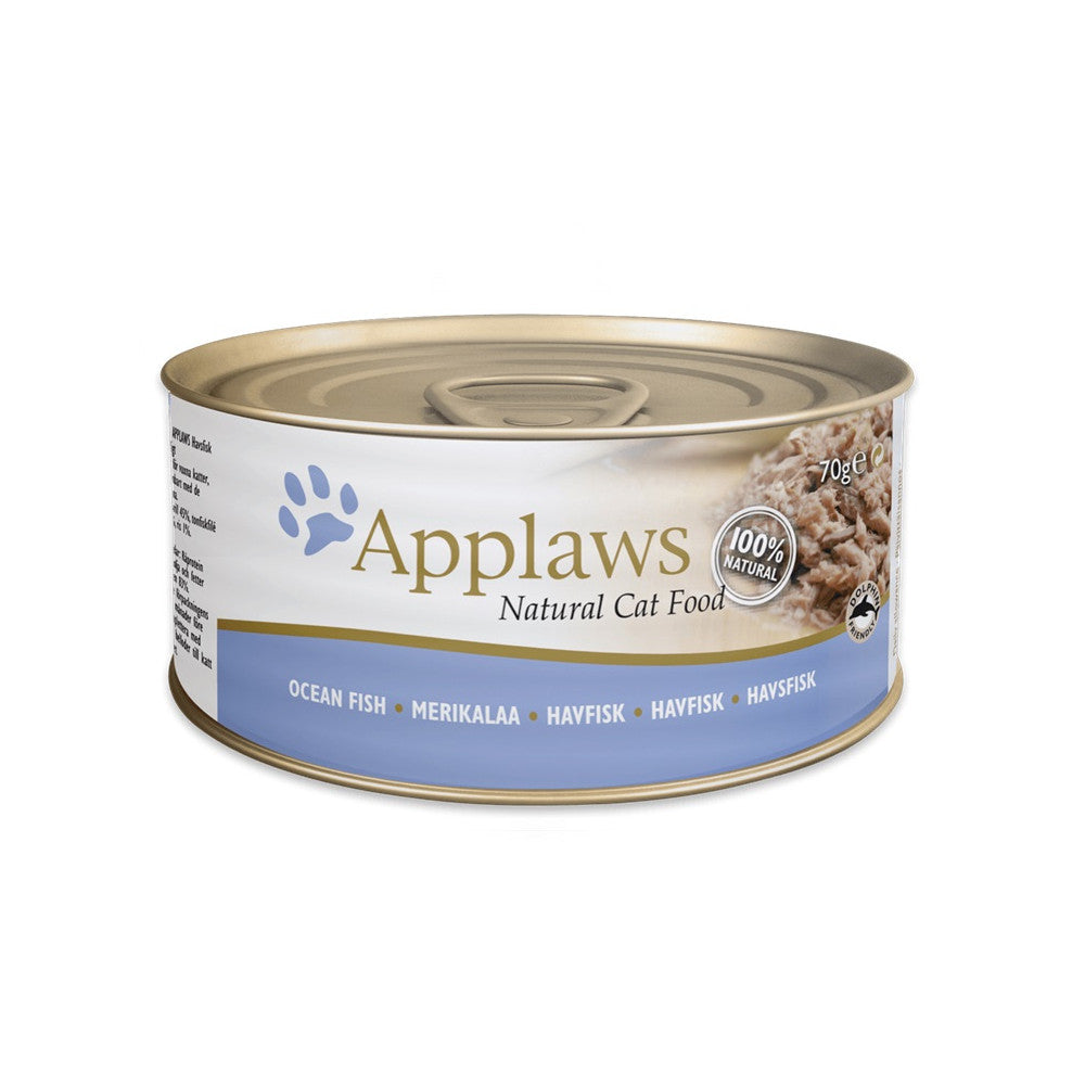 Applaws Natural Cat Tins with Ocean Fish in Broth 24 x 70g