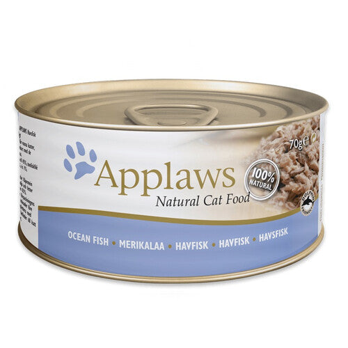 Applaws Natural Cat Tins with Ocean Fish in Broth 24 x 70g