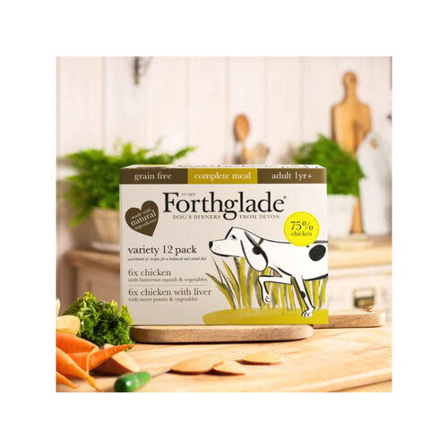 Forthglade Complete Grain Free Adult Duo Variety Chicken/Chicken Liver 395g 12pk