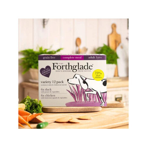 Forthglade Complete Grain Free Adult Duo Variety Duck/Chicken 395g 12pk