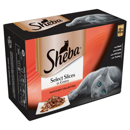Sheba Succulent Collection Favourites Select Slices in Gravy Cat Food Pouches 12 x 85g