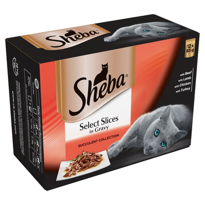 Sheba Succulent Collection Favourites Select Slices in Gravy Cat Food Pouches 12 x 85g