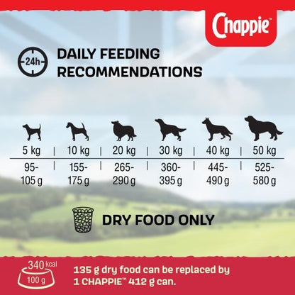 Chappie Dry Dog Food with Beef & Whole Grain Cereal 15kg