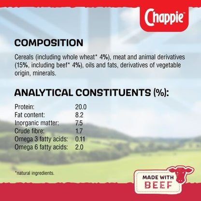 Chappie Dry Dog Food with Beef & Whole Grain Cereal 15kg