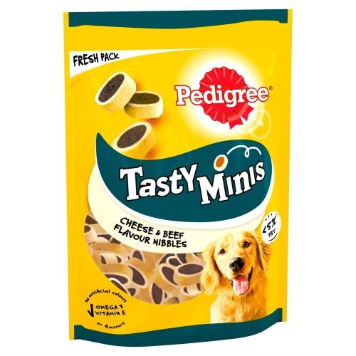 Pedigree Tasty Bites Cheesy Nibbles with Cheese & Beef Dog Treats 140g