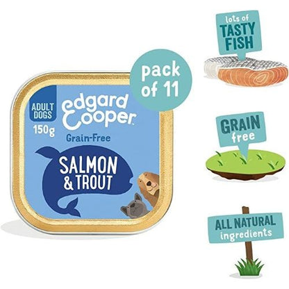 Edgard & Cooper Grain Free Adult Dog Wet Food Salmon & Turkey 11 x 150g