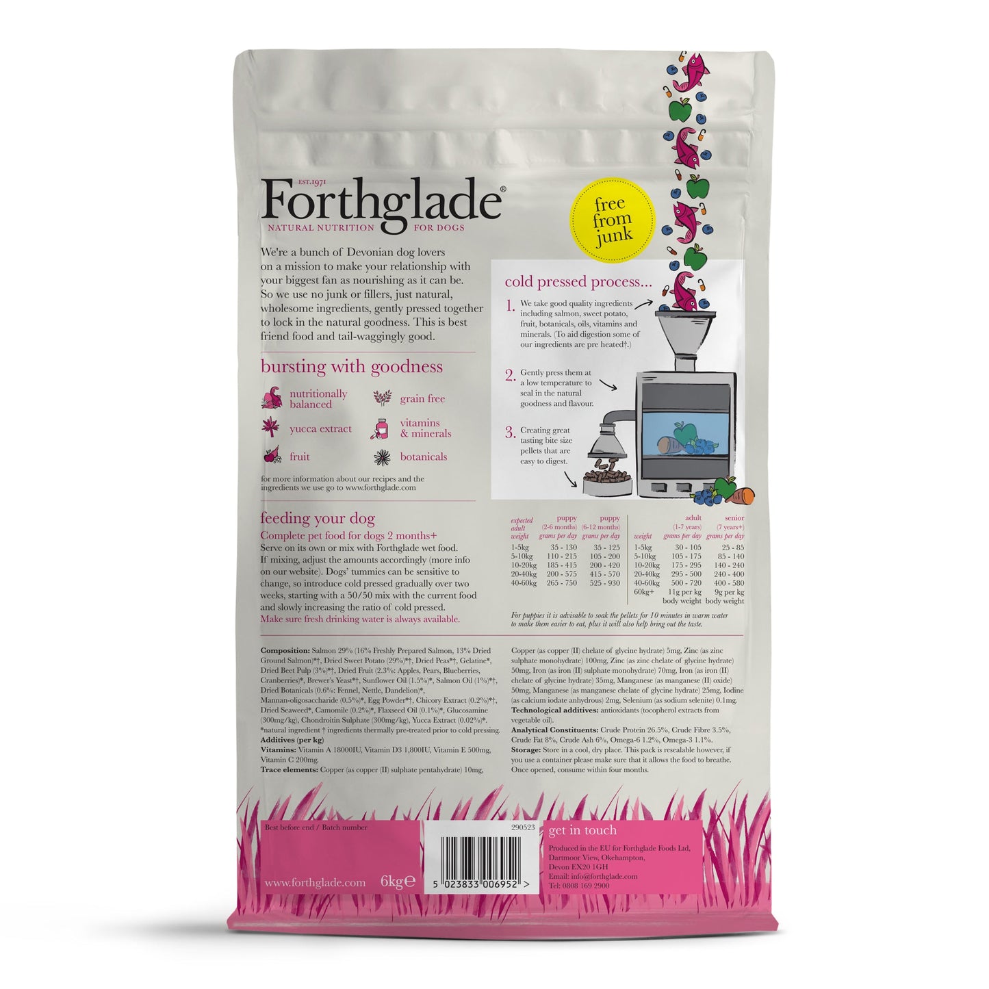 Salmon Grain Free Cold Pressed Natural Dry Dog Food