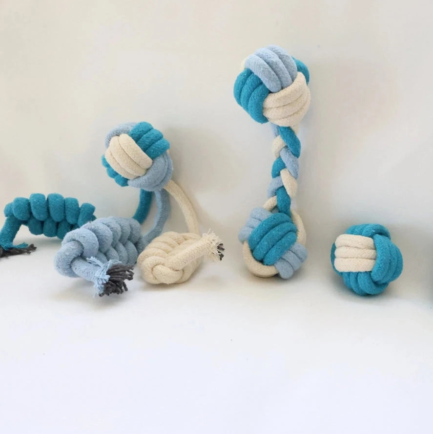 Eco-Friendly Rope Chew and Tug Toys 4 Pc For Small Dogs