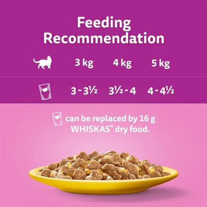 Whiskas Senior 7+ Wet Cat Food Pouches Poultry Selection in Jelly 12 x 100g