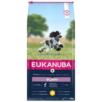 Eukanuba Growing Dry Puppy Food for Medium Breeds with Chicken 12kg