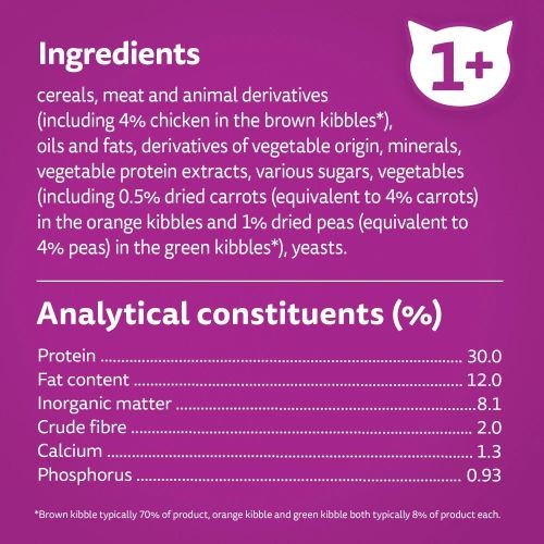 Whiskas 1+ Cat Complete Dry Cat Food with Chicken 2kg
