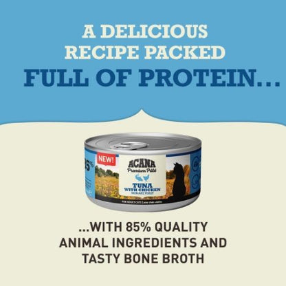Acana Premium Pate Wet Cat Food with Tuna & Chicken - 24 x 85g