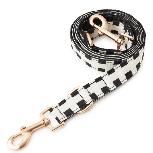 DOG LEAD - BLACK & WHITE CHECK