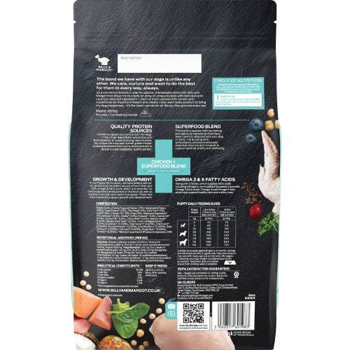 Billy + Margot Puppy Chicken and Superfood Dry Dog Food 1.8kg