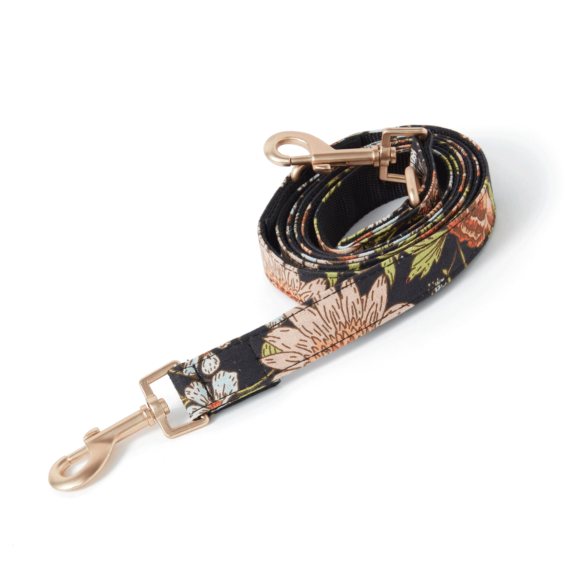 DOG LEAD - BLACK FLORAL