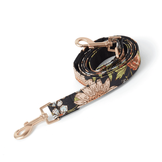 DOG LEAD - BLACK FLORAL