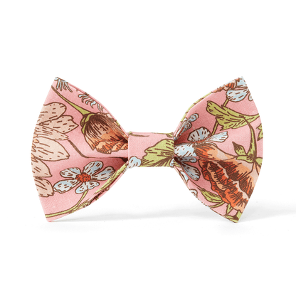 DOG BOW TIE - FLORAL PRINT PINK