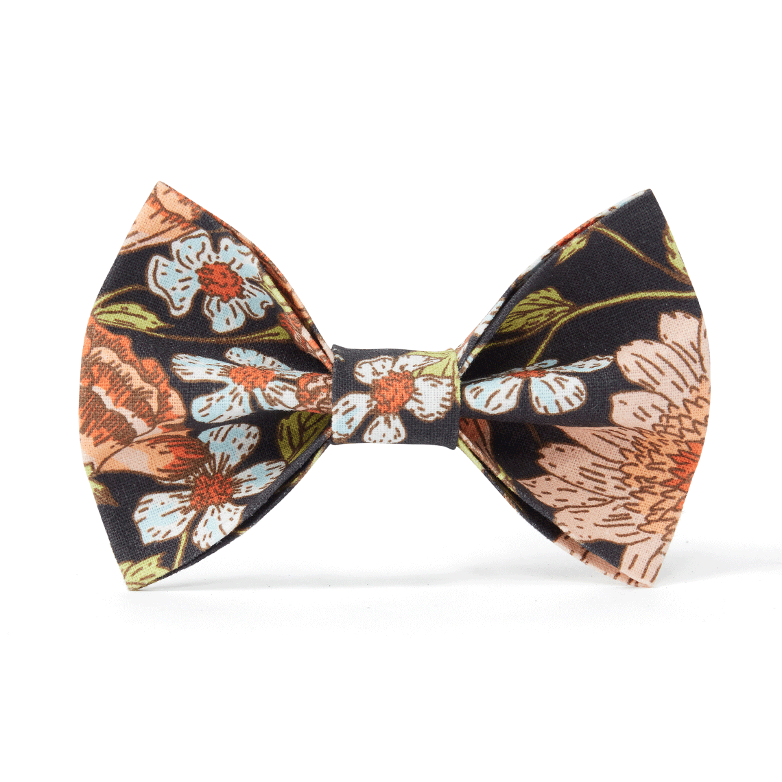 DOG BOW TIE - BLACK FLORAL PRINT