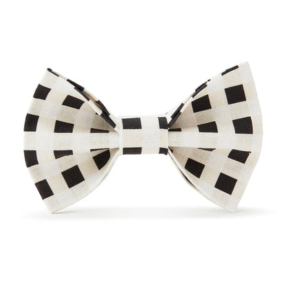 DOG BOW TIE - WHITE BLACK CHECK