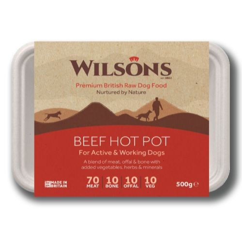 Wilsons Beef Hot Pot Premium Raw Frozen Dog Food 500g