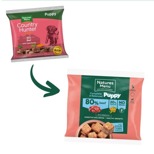 Natures Menu Complete & Balanced Raw Puppy Food 80/20 - Beef 1kg