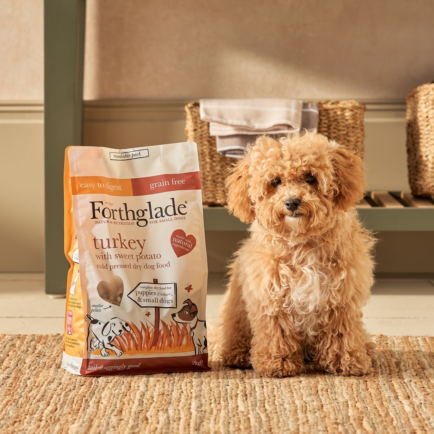 Turkey Grain Free Cold Pressed Natural Dry Dog Food - For Small Dogs