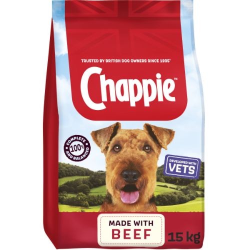 Chappie Dry Dog Food with Beef & Whole Grain Cereal 15kg