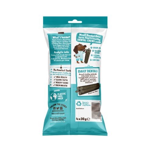 Denzel's Daily Dentals Dog Treats Chicken, Peppermint & Decaf Green Tea Large