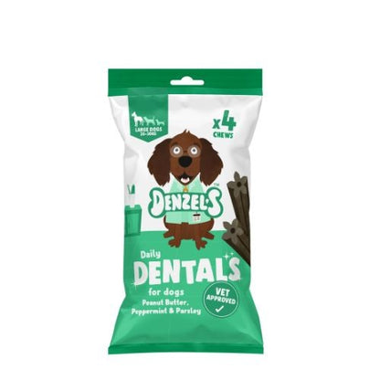 Denzel's Daily Dentals Dog Treats Peanut Butter, Peppermint & Parsley Large