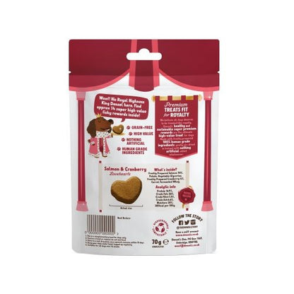 Denzel's Rewards Salmon & Cranberry Love Hearts Dog Treats - 70g