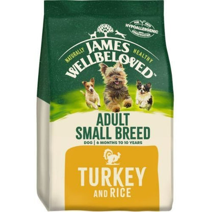 James Wellbeloved Dog Food Adult Small Breed with Turkey and Rice 1.5kg