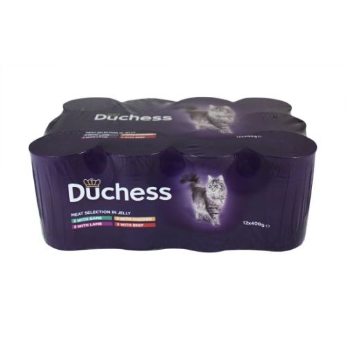 Duchess Adult Wet Cat Food Tins Meat Variety in Jelly 12 x 400g