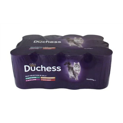 Duchess Adult Wet Cat Food Tins Meat Variety in Jelly 12 x 400g