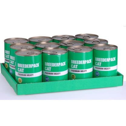 Breederpack Premium Meaty Wet Cat Food Cans 12 x 400g