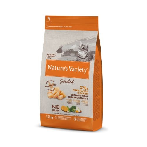 Nature's Variety Selected Dry Adult Sterilized Cat Free Range Chicken 1.25kg